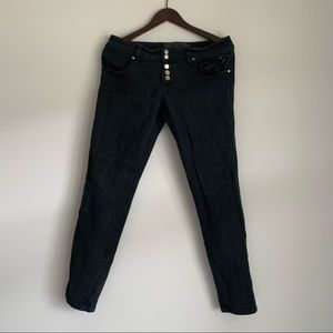Tripp NYC Black Button Fly Straight Leg Denim Jeans 9